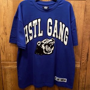HUSTLE GANG Men’s Short Sleeve T-Shirt, Royal Blue, Size XL, Relaxed Comfort Fit